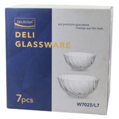 Set 7 boluri din sticla transparenta