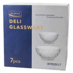 Set 7 boluri din sticla transparenta