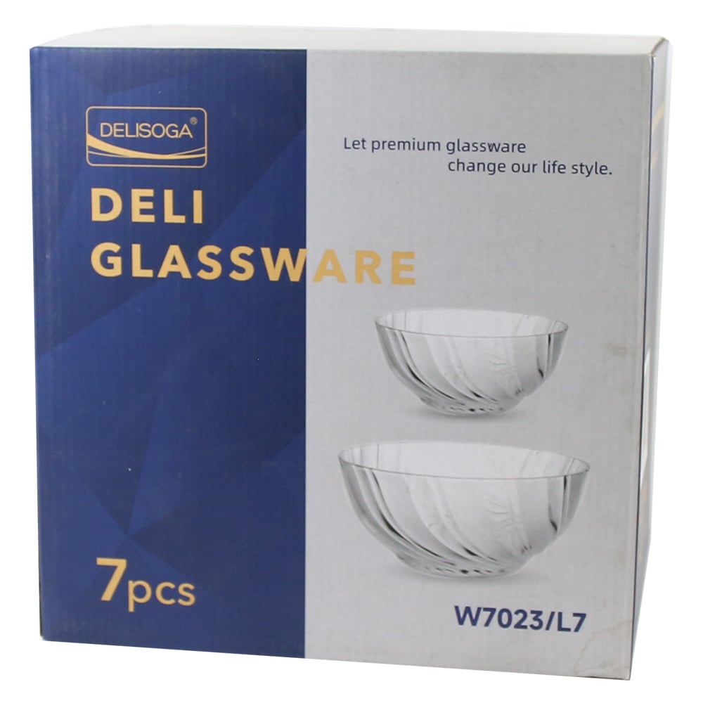 Set 7 boluri din sticla transparenta Set 7 boluri din sticla transparenta