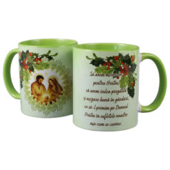 Cana de Craciun din ceramica "Sa avem mereu loc pentru Hristos..."