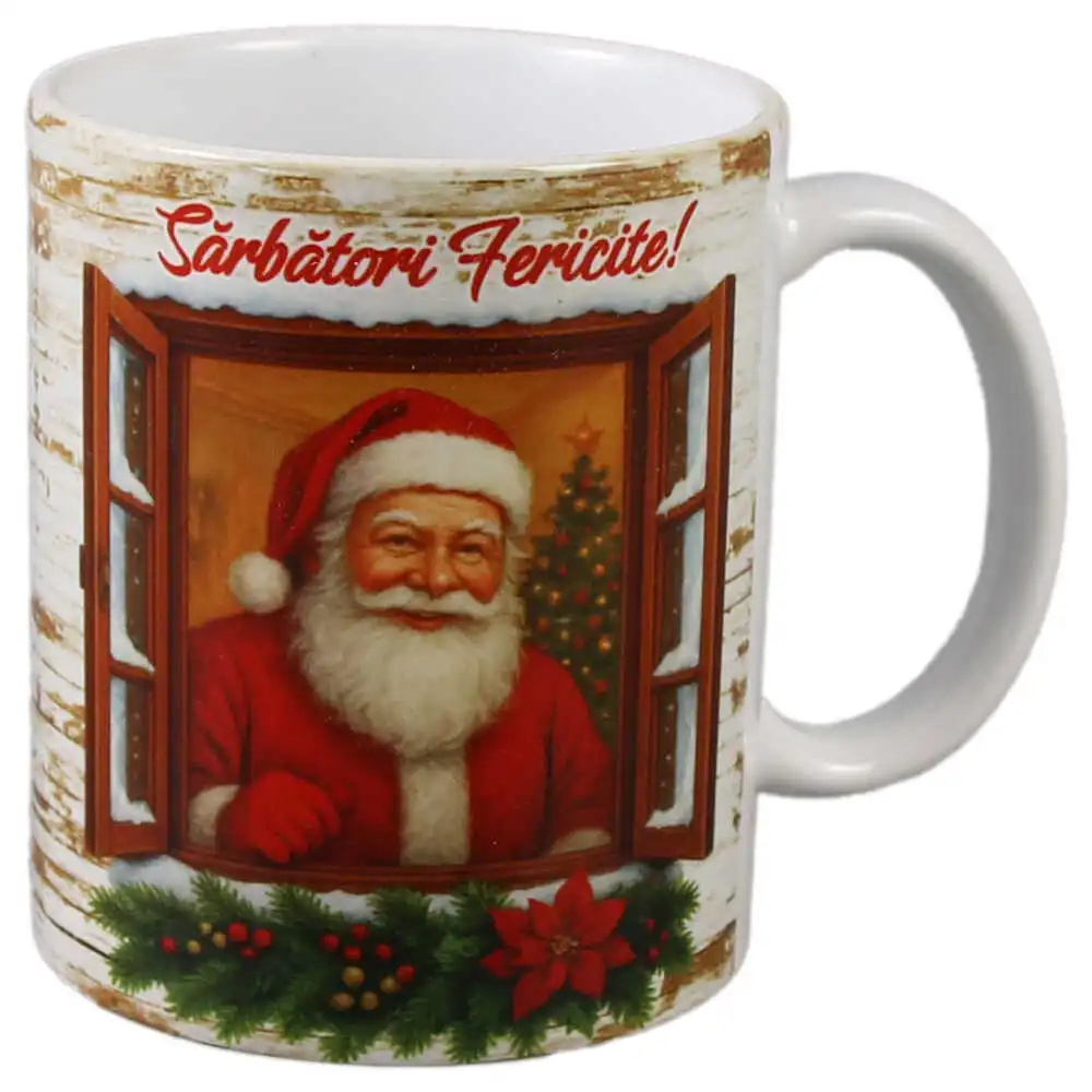 Cana de Craciun din ceramica "Sarbatori Fericite!" 330 ml Cana de Craciun din ceramica "Sarbatori Fericite!" 330 ml