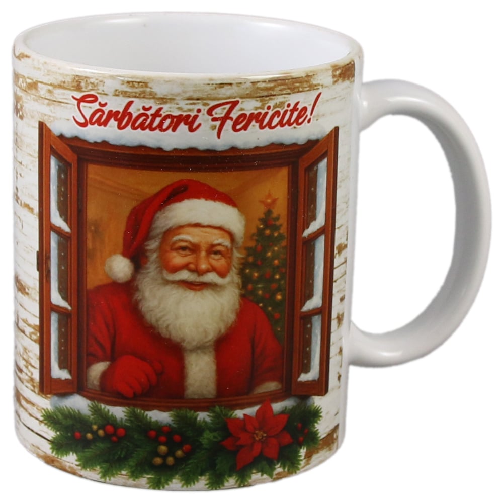 Cana de Craciun din ceramica "Sarbatori Fericite!" 330 ml Cana de Craciun din ceramica "Sarbatori Fericite!" 330 ml
