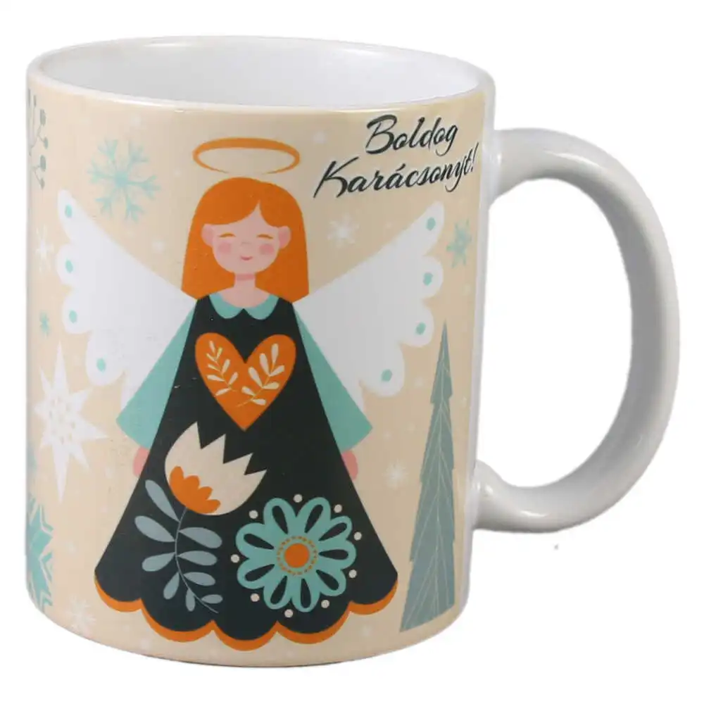 Cana de Craciun din ceramica "Boldog Karacsonyt!" 330 ml Cana de Craciun din ceramica "Boldog Karacsonyt!" 330 ml
