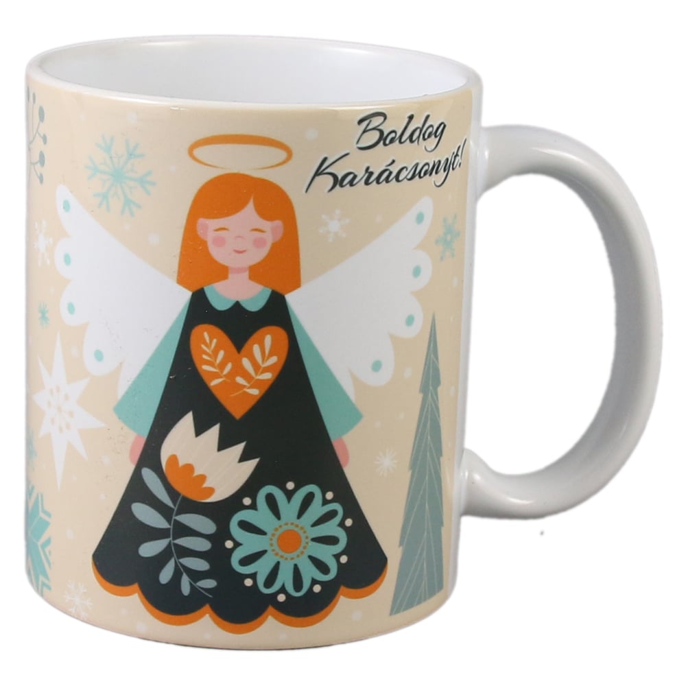 Cana de Craciun din ceramica "Boldog Karacsonyt!" 330 ml Cana de Craciun din ceramica "Boldog Karacsonyt!" 330 ml