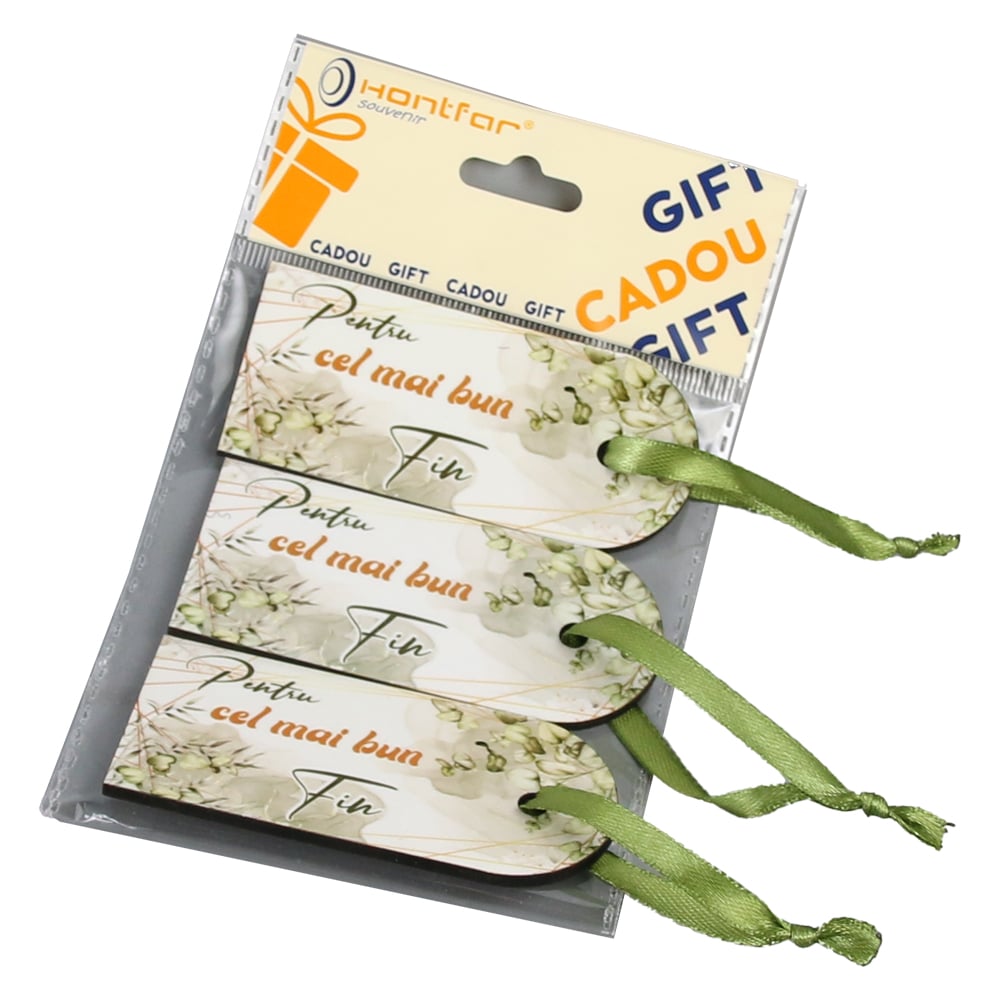 Set 3 Etichete din lemn "Pentru cel mai bun Fin" Set 3 Etichete din lemn "Pentru cel mai bun Fin"