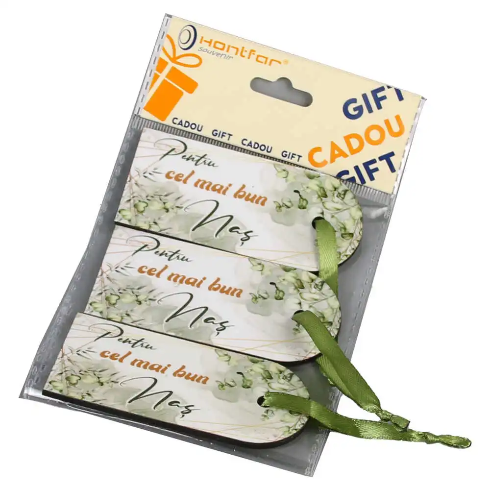 Set 3 Etichete din lemn "Pentru cel mai bun Nas"