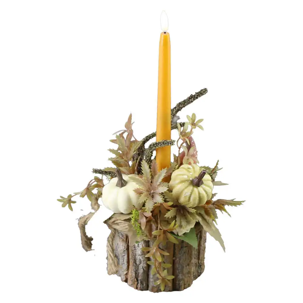 Aranjament de toamna cu dovlecei si lumanare cu led Aranjament de toamna cu dovlecei si lumanare cu led