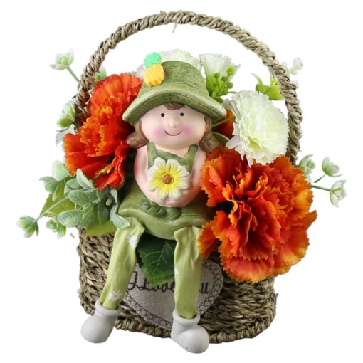 Aranjament floral cu figurina din ceramica