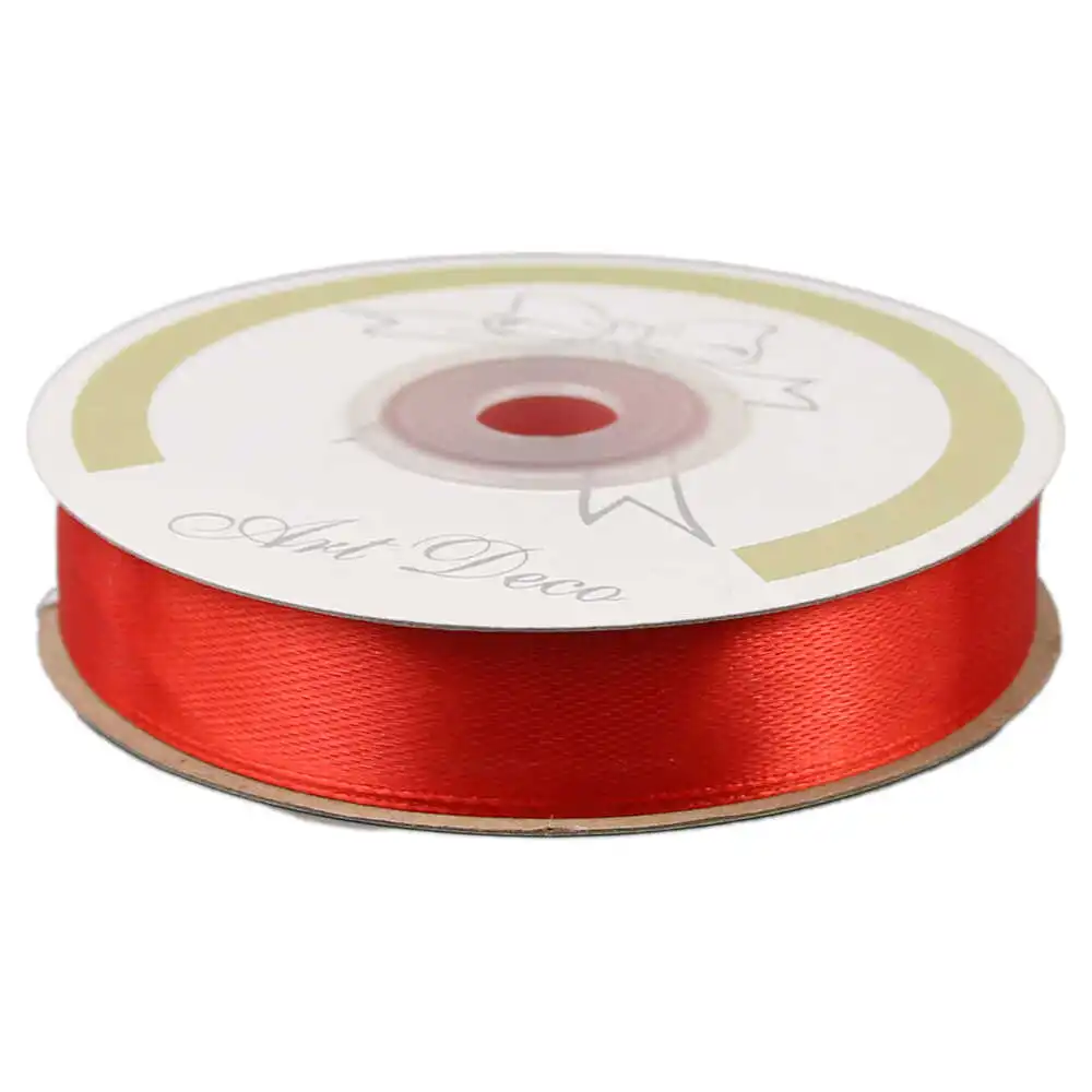 Rola panglica satin Rosu 15 mm x 25 m