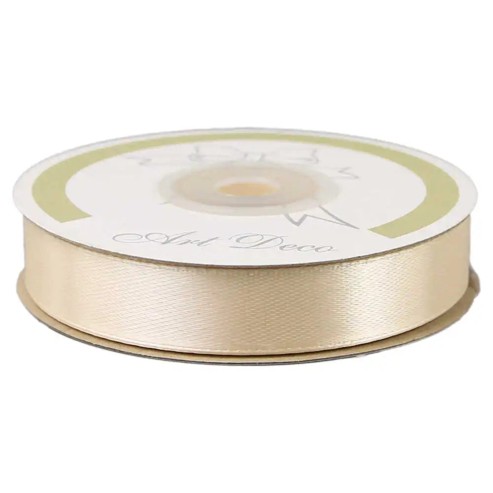 Rola panglica satin Crem 15 mm x 25 m