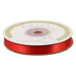 Rola panglica satin Rosu 10 mm x 25 m