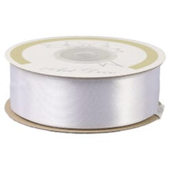 Rola panglica satin Alb 25 mm x 25 m