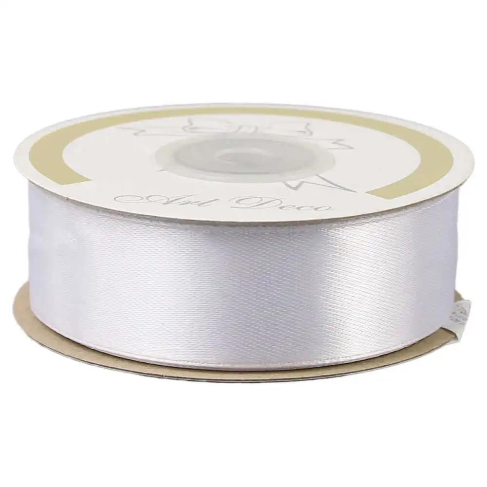 Rola panglica satin Alb 25 mm x 25 m