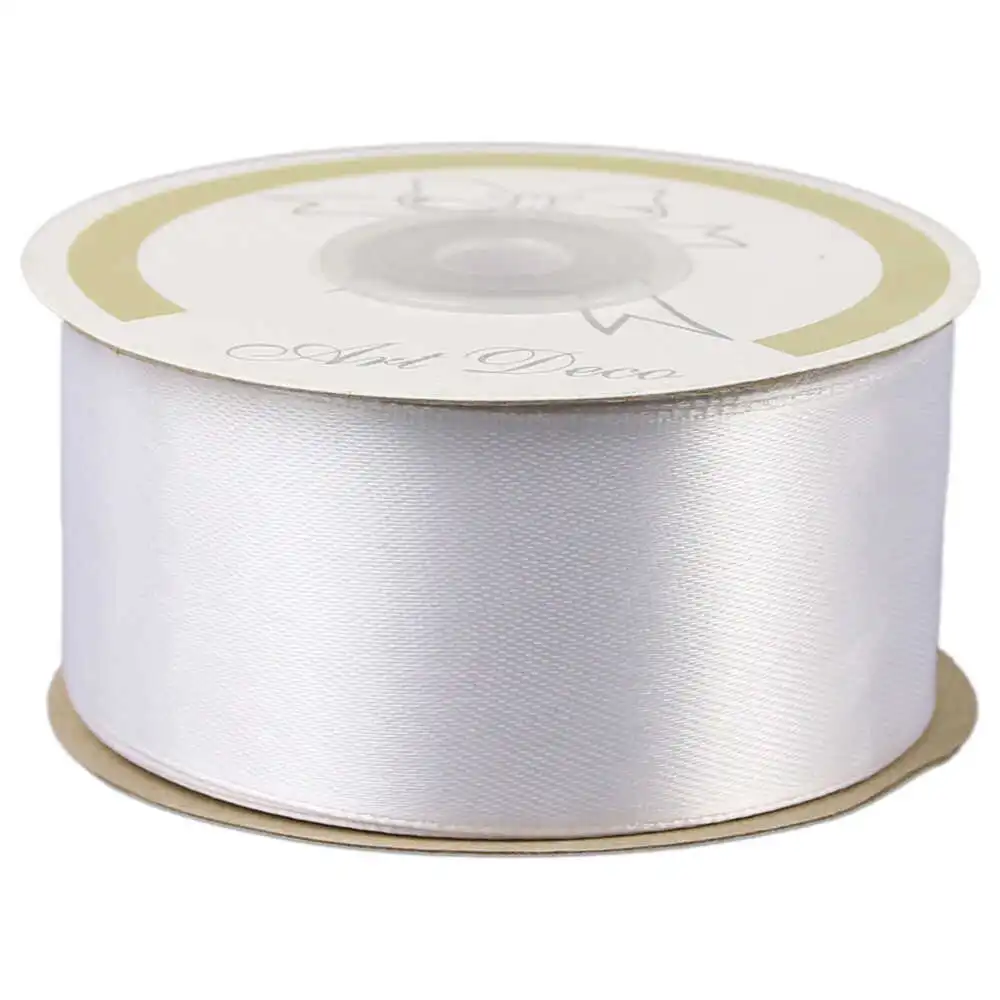 Rola panglica satin Alb 38 mm x 25 m