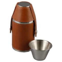 Plosca cu husa si 2 pahare inox 5x11 CM