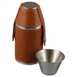 Plosca cu husa si 2 pahare inox 5x11 CM