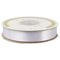 Rola panglica satin Alb 15 mm x 25 m