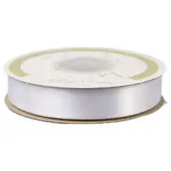Rola panglica satin Alb 15 mm x 25 m