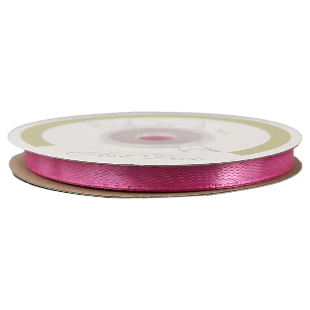 Rola panglica satin Pink 6 mm x 25 m