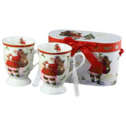 Set 2 cani ceramice cu snur