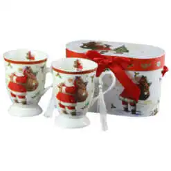 Set 2 cani ceramice cu snur