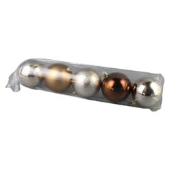 Set 5 globuri pentru brad din plastic 8 CM