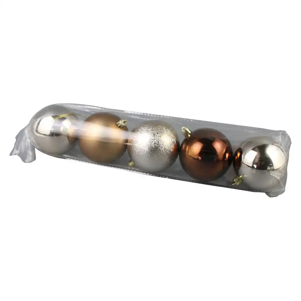 Set 5 globuri pentru brad din plastic 8 CM