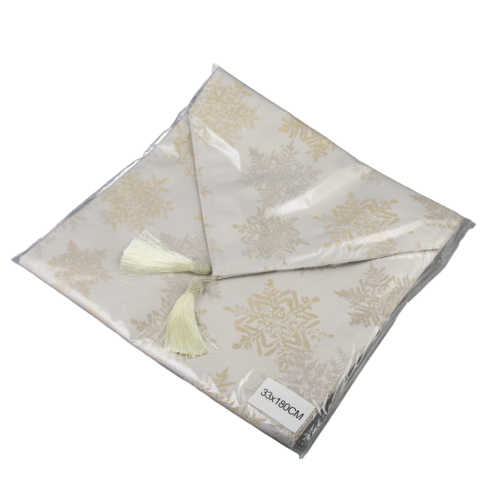 Napron Craciun cu franjuri 33x180 CM Napron Craciun cu franjuri 33x180 CM