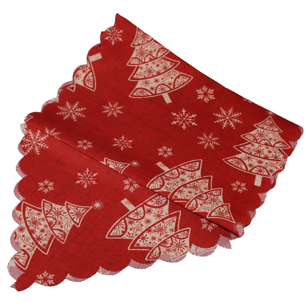 Napron Craciun cu franjuri 35x180 CM Napron Craciun cu franjuri 35x180 CM