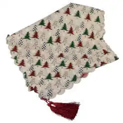 Napron Craciun cu franjuri 35x180 CM