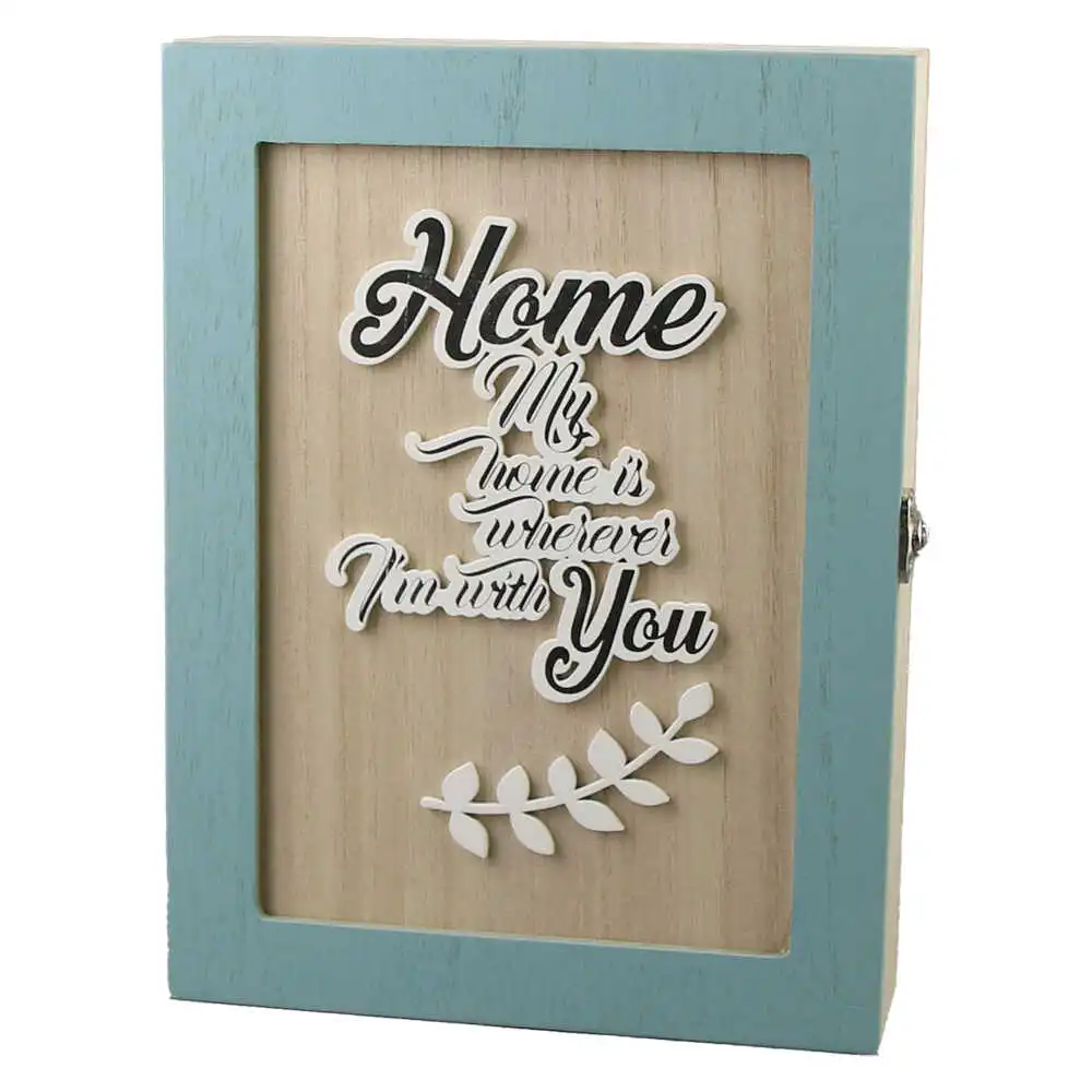 Cutie pentru chei din lemn "My Home is wherever I'm with you"
