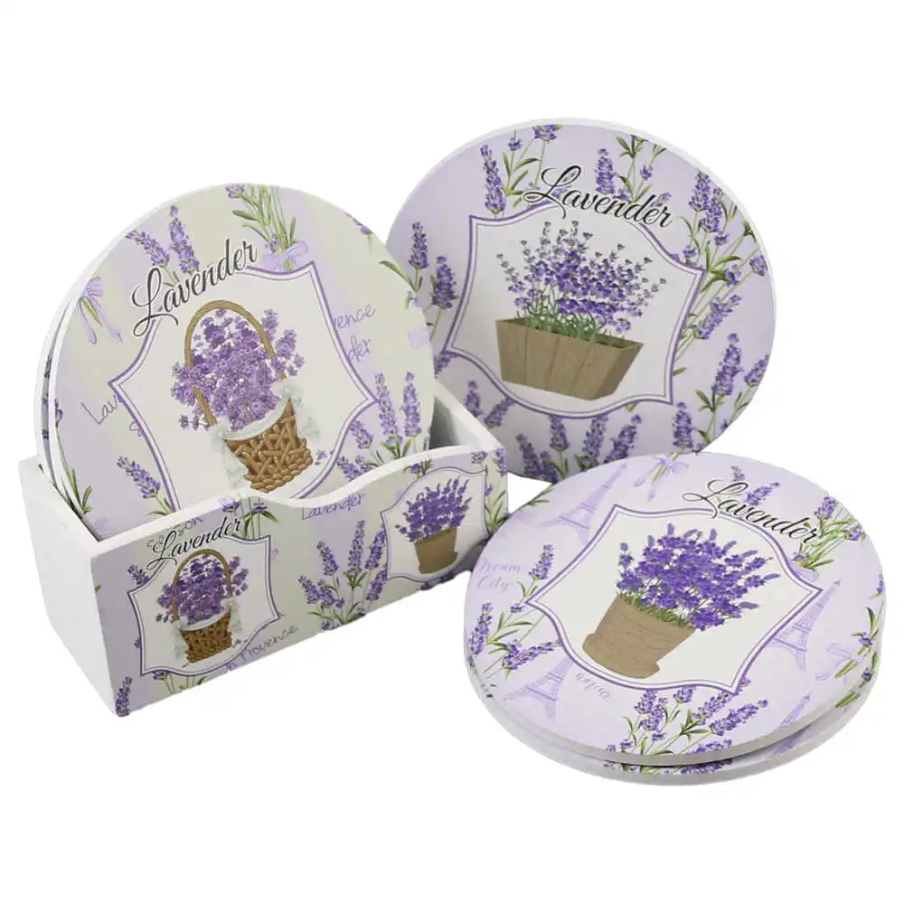 Set 6 suporturi pentru pahare din lemn Set 6 suporturi pentru pahare din lemn