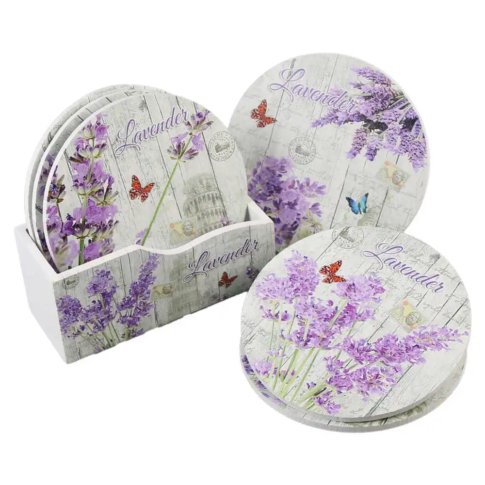 Set 6 suporturi pentru pahare din lemn
