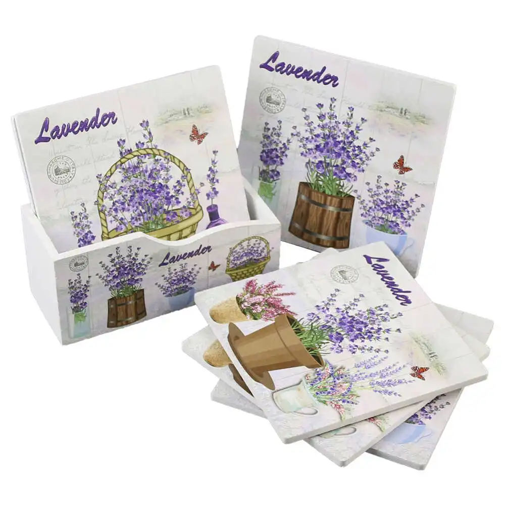Set 6 suporturi pentru pahare din lemn