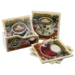 Set 6 suporturi pentru pahare din lemn