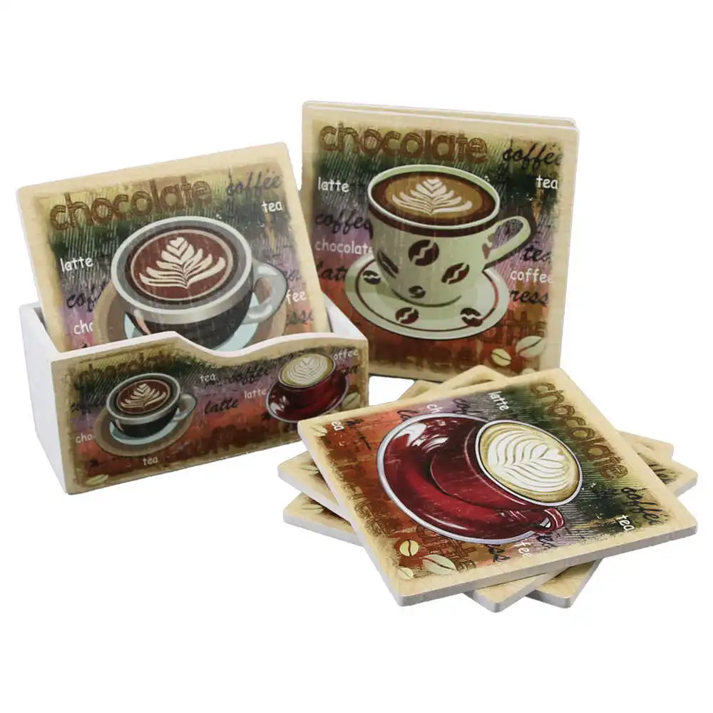 Set 6 suporturi pentru pahare din lemn