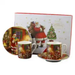 Set 2 cesti de Craciun cu farfurii