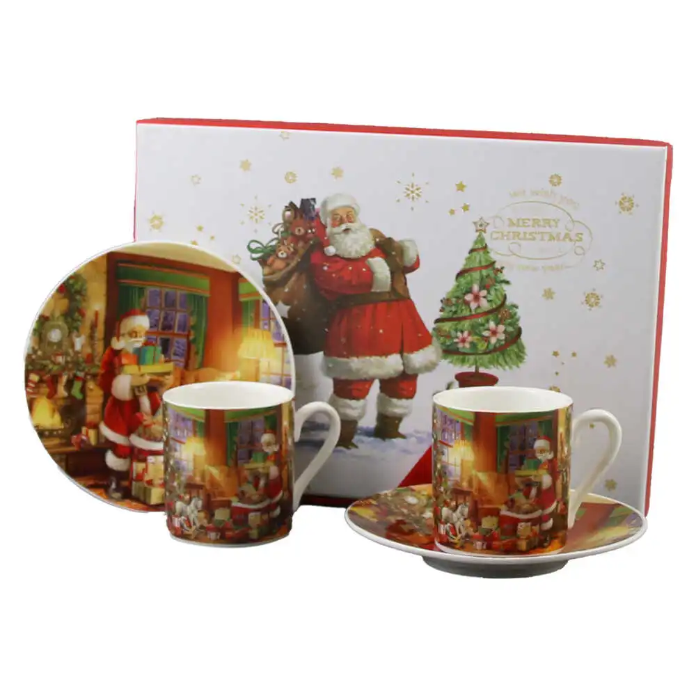 Set 2 cesti de Craciun cu farfurii Set 2 cesti de Craciun cu farfurii