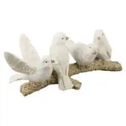 Ornament decorativ Pasari cu glitter 16x7 CM