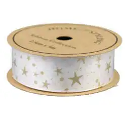 Rola panglica cu motive de Craciun 2.5 cm x5 m