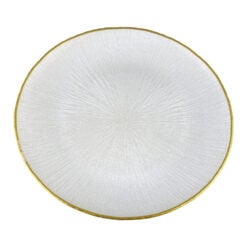 Platou din sticla Alb sidefat