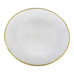 Platou din sticla Alb sidefat