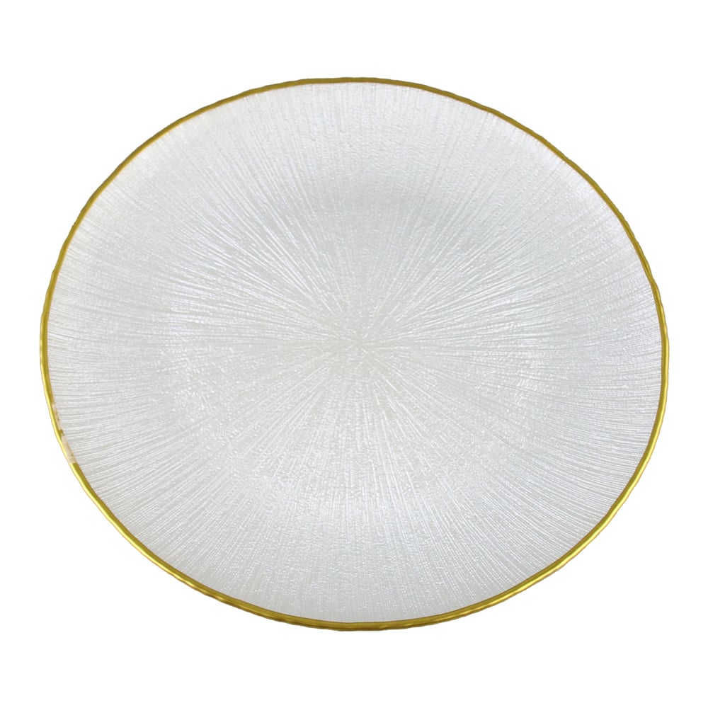 Platou din sticla Alb sidefat Platou din sticla Alb sidefat