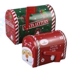 Decoratiune de Craciun 2 Cutii Postala metalice 15x23 CM