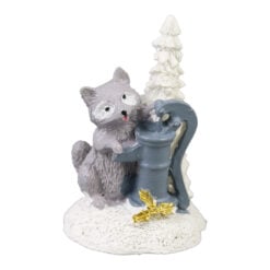 Ornament decorativ Brad inzapezit cu fantana 6.5 CM