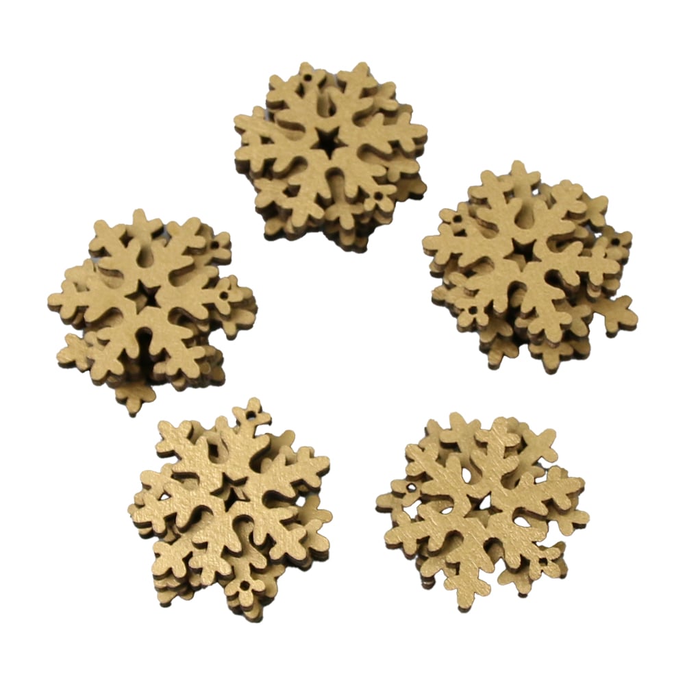 Set 24 fulgi de nea din lemn 3 CM Set 24 fulgi de nea din lemn 3 CM