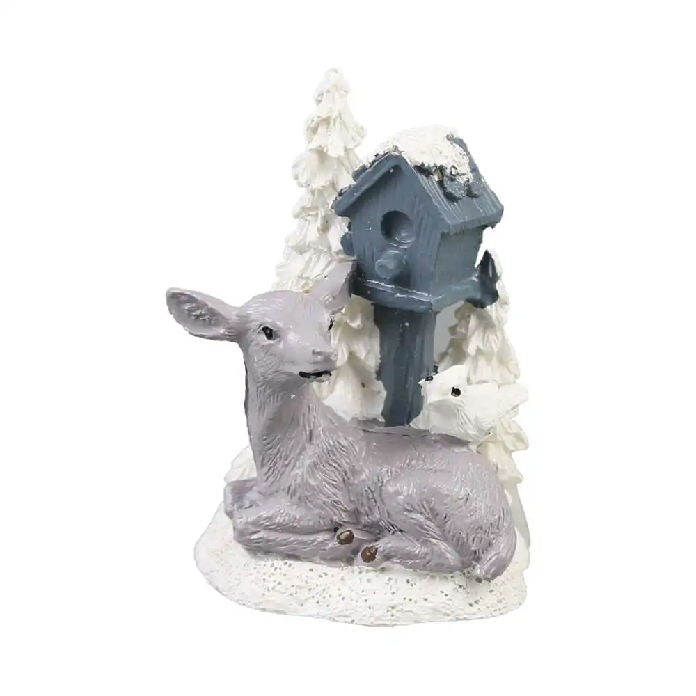 Ornament decorativ Brad inzapezit cu caprioara 6.5 CM Ornament decorativ Brad inzapezit cu caprioara 6.5 CM