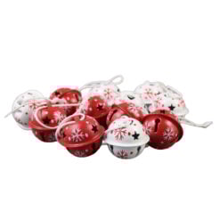 Set 9 clopotei din metal cu fulgi de zapada 3 CM