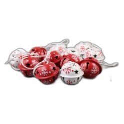 Set 9 clopotei din metal cu fulgi de zapada 3 CM