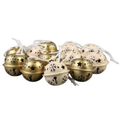 Set 9 clopotei din metal cu fulgi de zapada 3 CM
